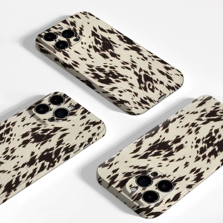 Handyhülle mit schwarz-creme gesprenkeltem Muster für Apple iPhone 17 16 15 14 13 12 Pro Max Plus mit doppelschichtiger Rückseite - Bild 3