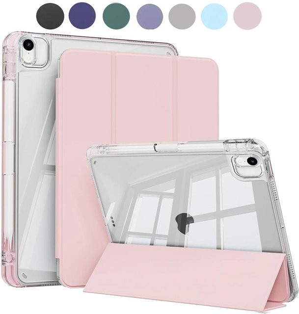 Stoßfeste iPad Air 11 M2 M3 Hülle mit Stifthalter und transparenter Rückseite in Rosa - Bild 1
