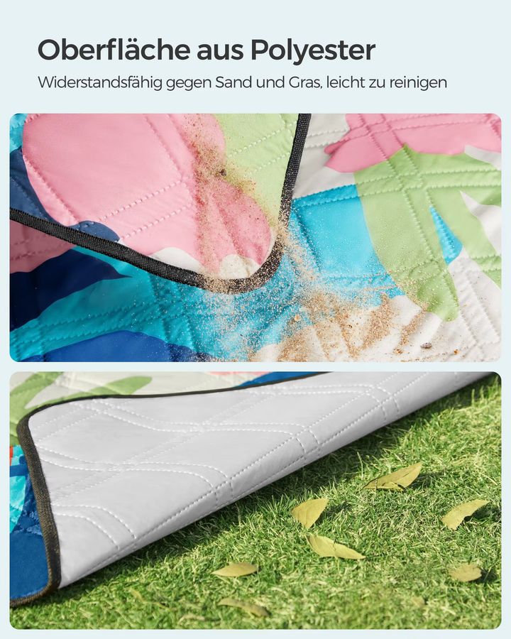 SONGMICS Picknickdecke wasserdicht und maschinenwaschbar, B/B: 200 x 200 cm - Bild 3