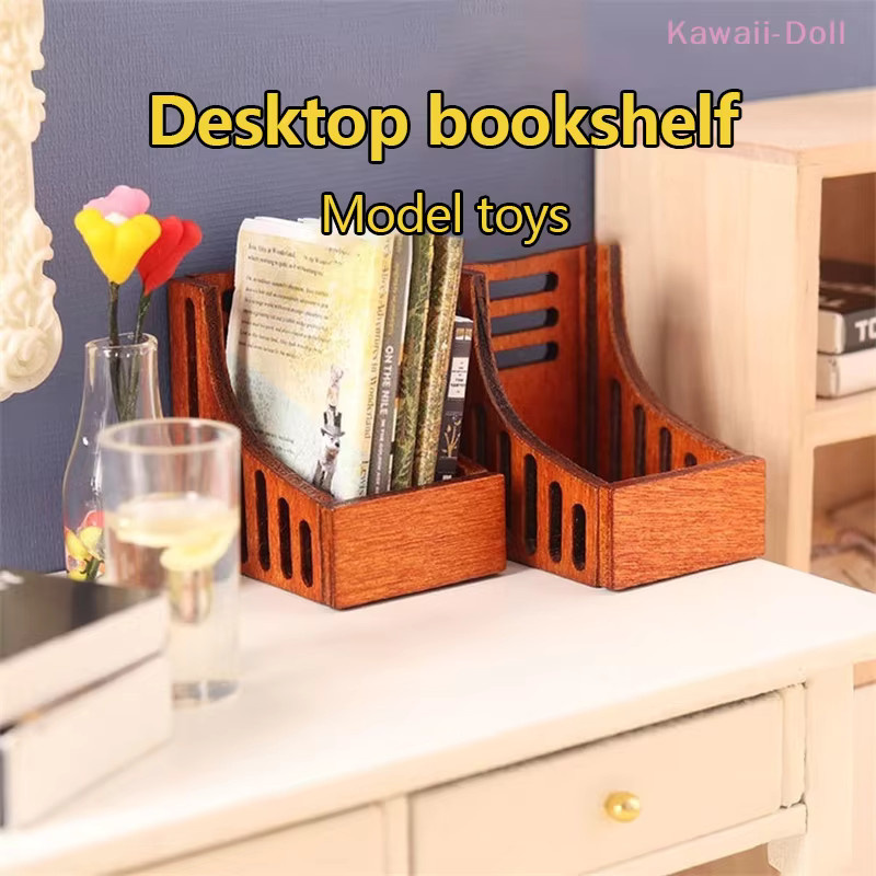 DIAPER&CORED Miniatur Desktop Organizer Box Bücherregal, Zubehör, Holz - Bild 4