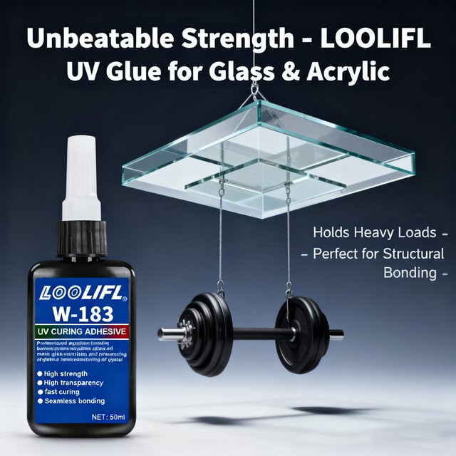 LOOLIFL UV-Kleber mit Taschenlampe für Glas und Acryl, transparent, schnelle Trocknung und starke Festigung - Bild 1
