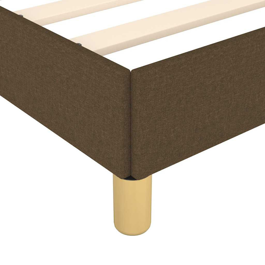 vidaXL Bettgestell mit Kopfteil in Dunkelbraun aus Stoff, B/T/H: 160 x 200 x 163 cm - Bild 4