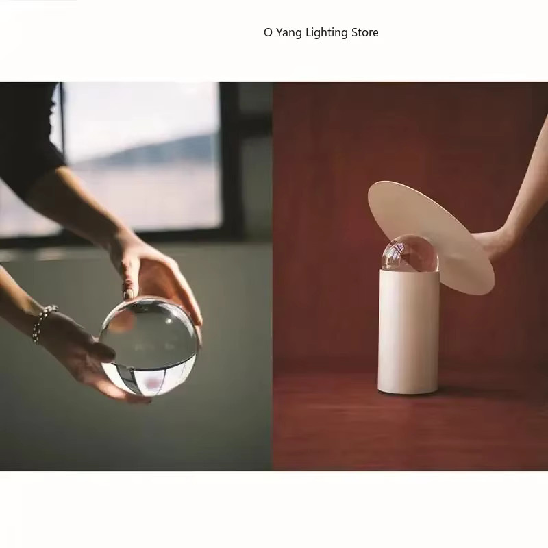 JIANKEXING Moderne Tischlampe mit Kristallkugel in Transparent und Weiß für Wohnzimmer und Schlafzimmer - Bild 2