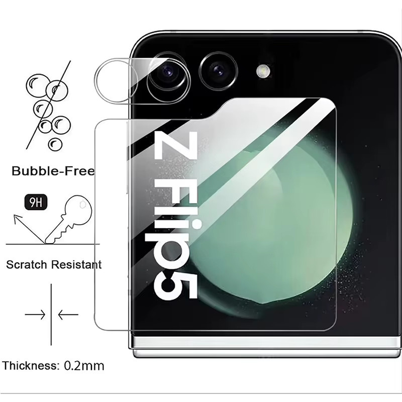 Samsung Displayschutzfolie aus gehärtetem Glas für Galaxy Z Flip 7, 6 und 5 5G, transparent, 9H Härtegrad und HD-Klarheit - Bild 5