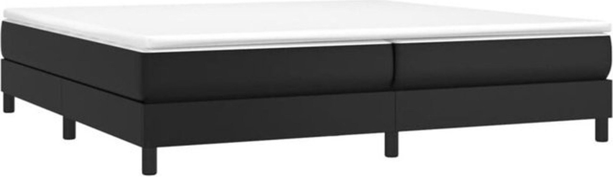 Vidaxl Boxspringbett mit Matratze in Schwarz aus Kunstleder, B/T/H: 200 x 200 x 25 cm - Bild 1