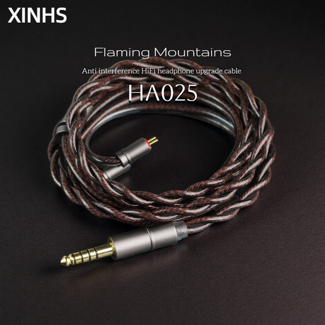 XINHS HA025 HiFi-Kopfhörer-Upgrade-Kabel mit MMCX und 0,78 mm 2PIN, 4,4 mm symmetrisch und 3,5 mm Anschluss, weiß - Bild 1