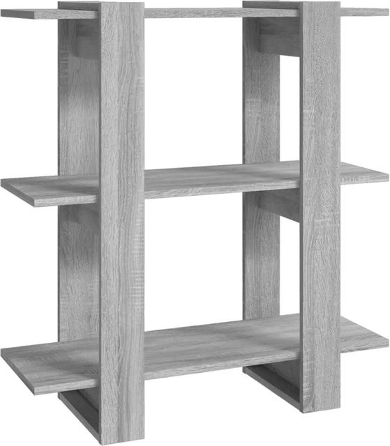 vidaXL Bücherregal und Raumteiler in Grau, B/T/H: 80 x 30 x 87 cm - Bild 1