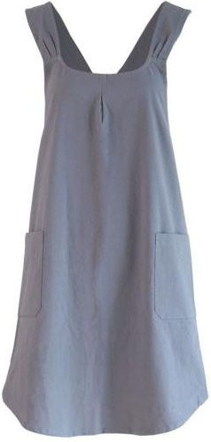 Piaoliangwa Kreuzrücken-Schürze aus Baumwolle und Leinen im japanischen Stil für Damen und Herren mit Taschen, Grau - Bild 1