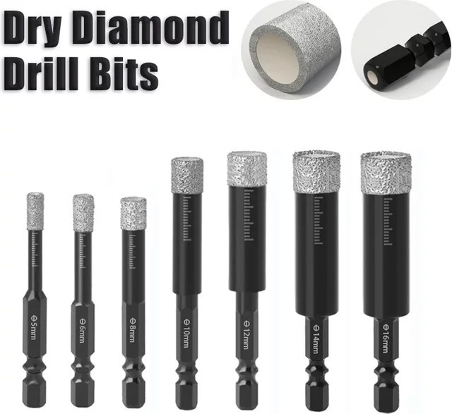Diamant Lochsäge Set mit Sechskant-Griff für Marmor, Granit, Keramik, Glas und Fliesen - Bild 1