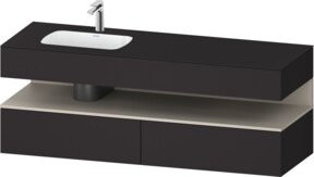 Duravit Einbauwaschtisch-Möbel-Set Qatego in Schwarz, B/T/H: 160 x 50 x 60 cm - Bild 1