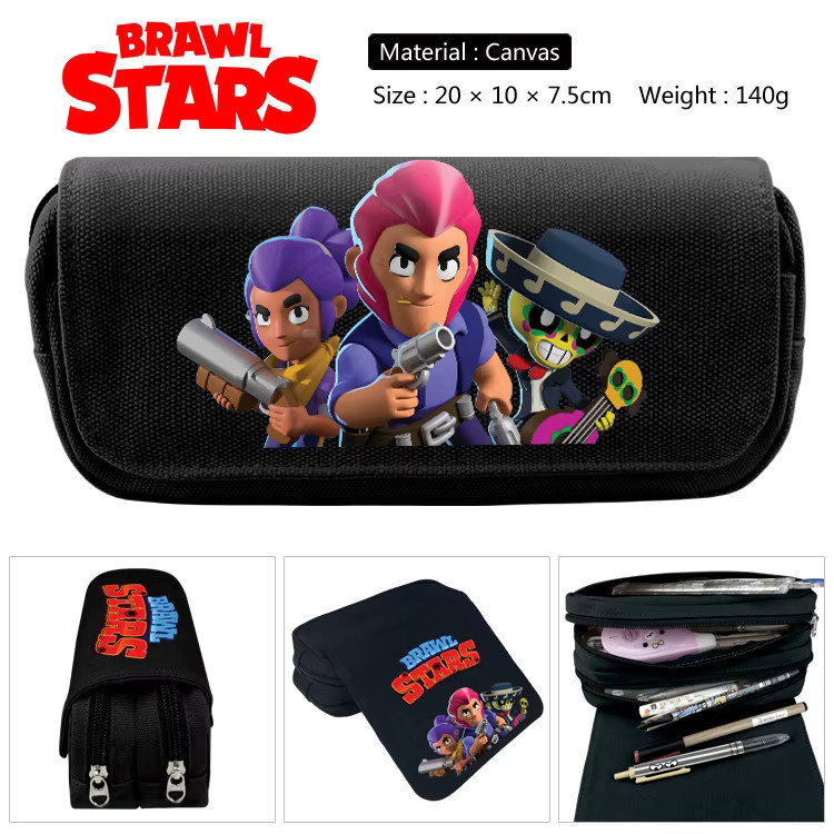 Brawl Stars Bleistiftbeutel mit Spike Virus und 8-Bit-Charakter-Aufdruck, wasserdicht und verschleißfestes Federmäppchen für die Schule - Bild 2