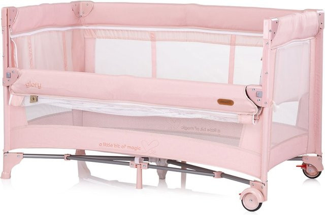 Chipolino Reisebett Glory in Rosa mit 2 Ebenen, Matratze und Tragetasche - Bild 1