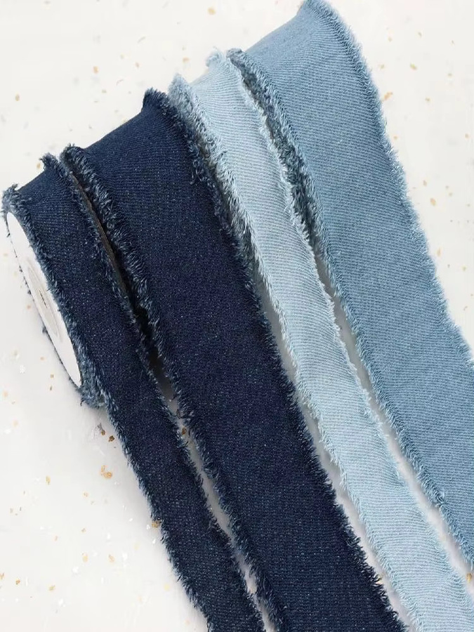 Blaues Denim Band aus Jeansstoff für DIY-Näharbeiten und Haarspangen, 1,5 Yards - Bild 7
