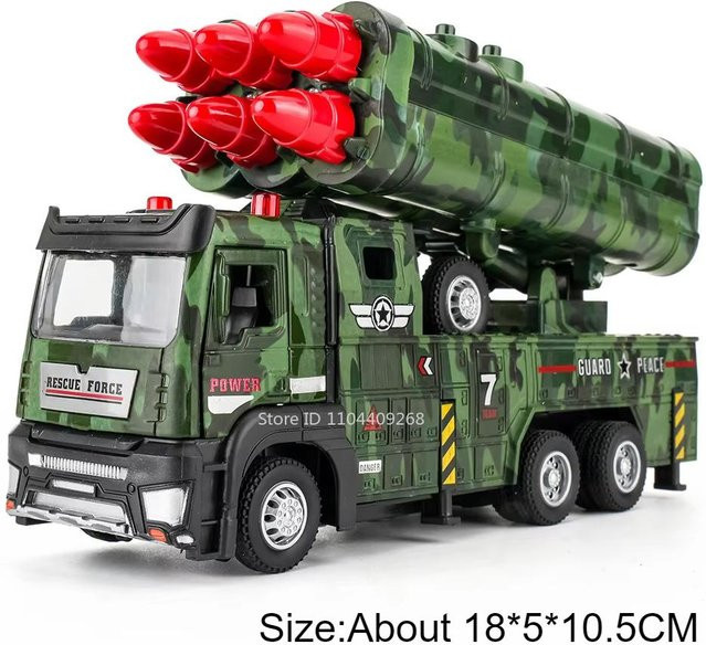 Linyi toy car Kipper Militär Raketenwerfer, Spielzeugauto, 1:32, mit Sound und Licht, ab 14 Jahren - Bild 1