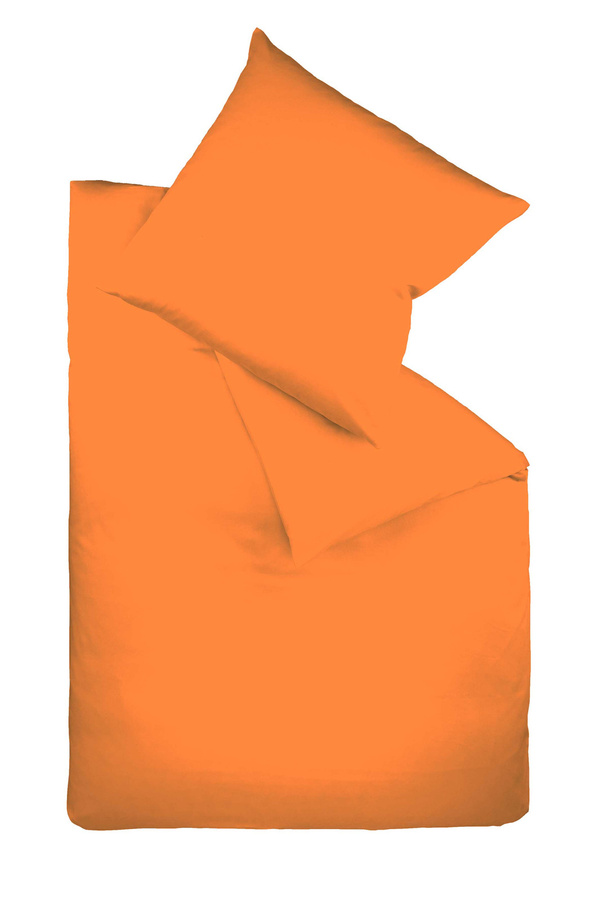 Fleuresse Kissenbezug aus Mako-Satin in Orange mit Reißverschluss, 80 x 80 cm - Bild 1