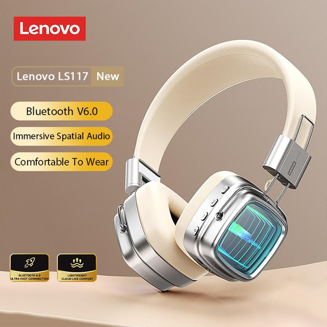 Lenovo LS117 Ambient Infinity Mirror Wireless Bluetooth Kopfhörer HiFi Stereo E-Sport Headset in Schwarz - Bild 1
