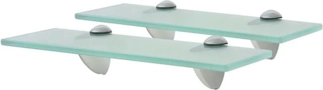 vidaXL Schweberegale aus gehärtetem Sicherheitsglas, 2er-Set, transparent, B: 30 cm, T: 20 cm - Bild 1