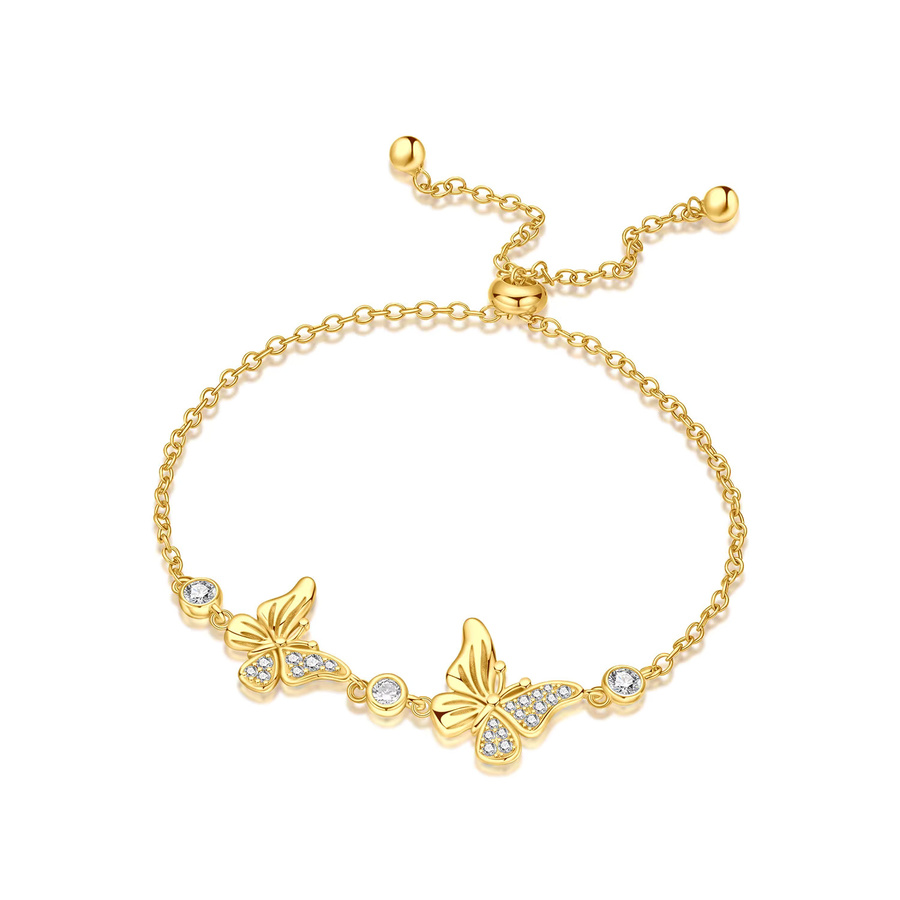 MISEFF Armband Kette, 925 Silber, Gold, Schmetterling, Unisex - Bild 2