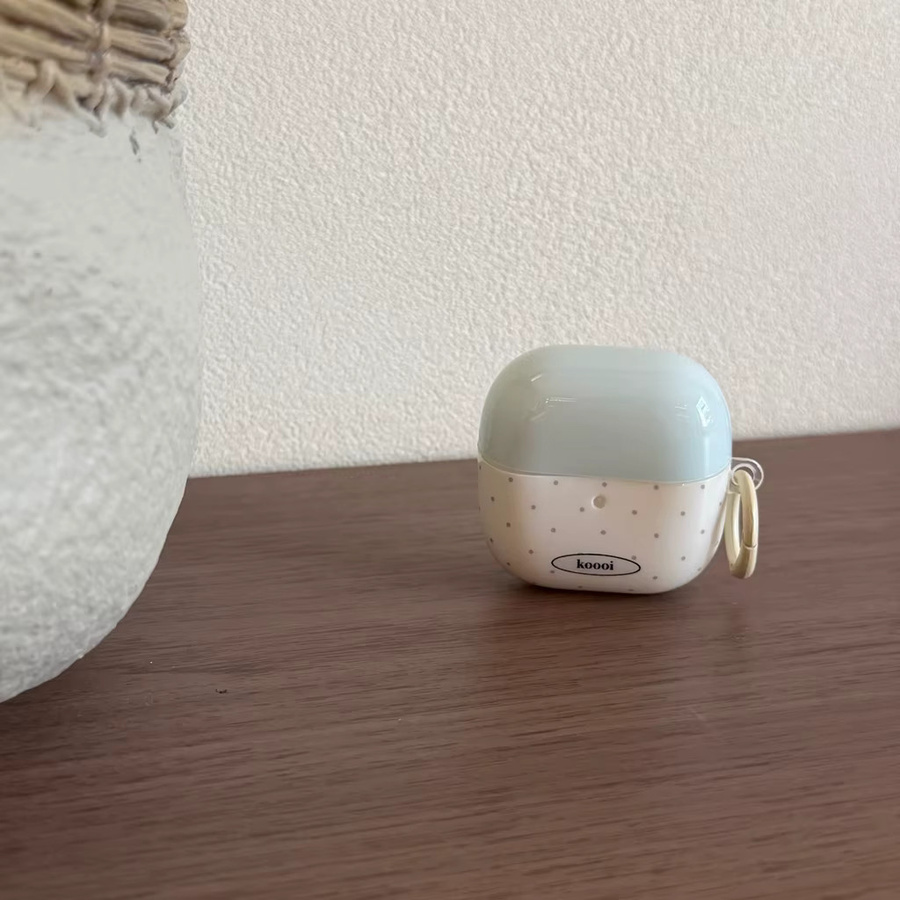Stoßfeste Schutzhülle für Samsung Galaxy Buds4 Pro, 3 Pro, 2 Pro, FE und Live im koreanischen Stil mit blauen Polka Dots und Anhänger - Bild 2