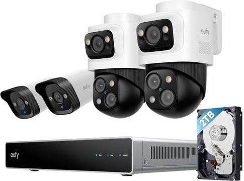 eufy PoE Sicherheitssystem mit NVR, 2x S4 Kameras und 2x E40 Kameras, Weiß, LAN IP-Netzwerk-Videorecorder-Set mit 4K Auflösung - Bild 2