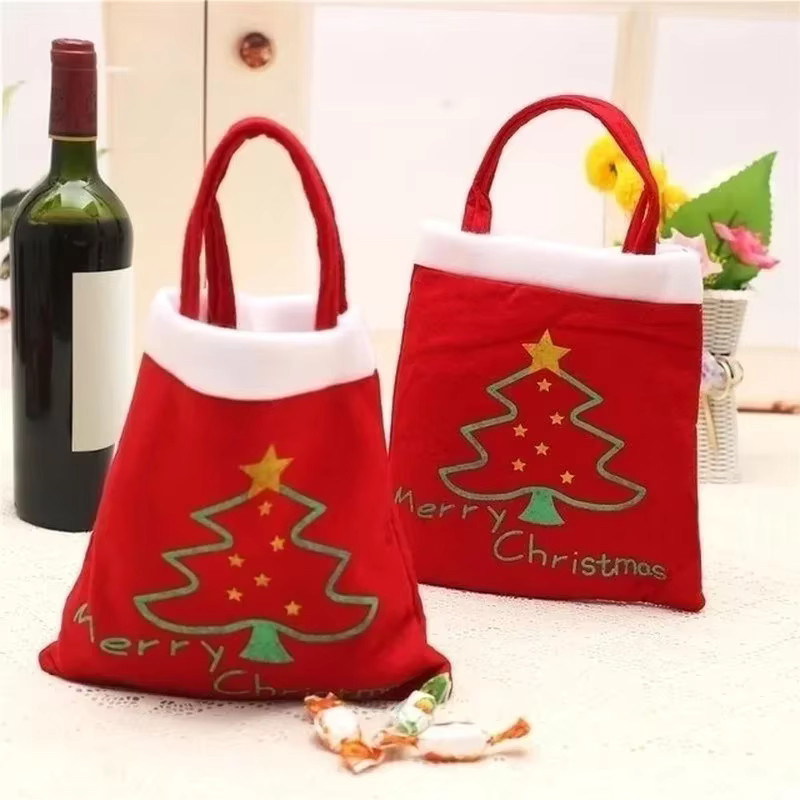 Rote Weihnachts-Geschenktasche für Kinder als Süßigkeiten-Beutel und Mini-Handtasche für Weihnachtsdekoration und Partys - Bild 5