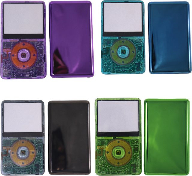 Apple Ersatzgehäuse für iPod Video 5. und 5,5. Generation mit transparenter Frontplatte und Clickwheel-Mittelknopf - Bild 1