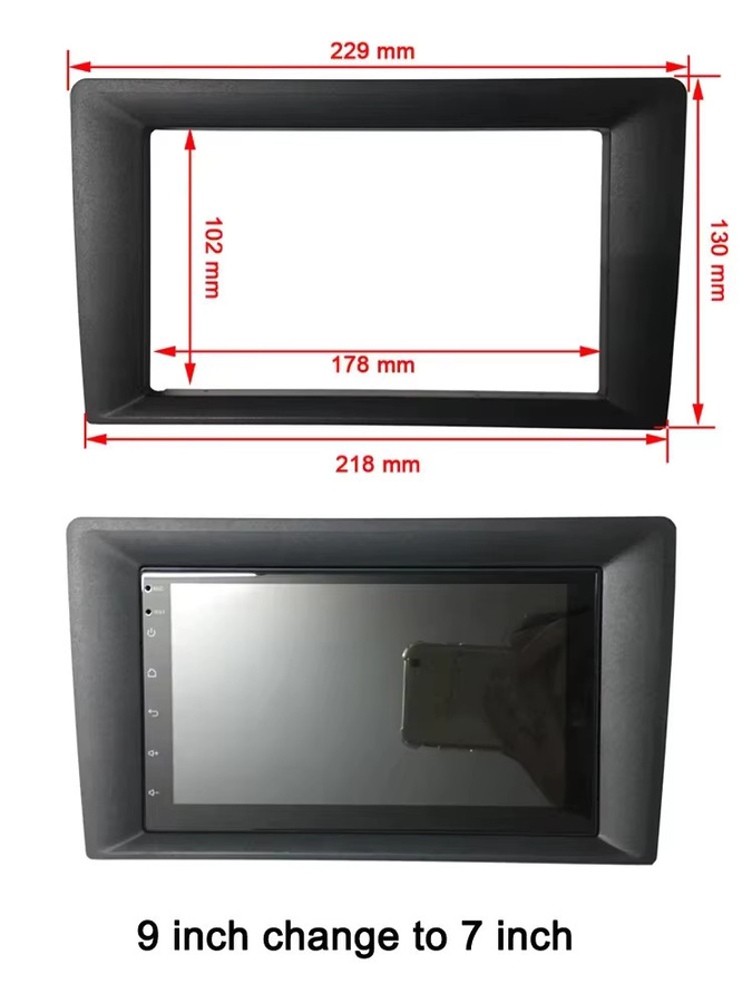 HACTIVOL Fahrzeug-Radio-Frontblende für 2-DIN-Autoradios, Farbe: Schwarz - Bild 3