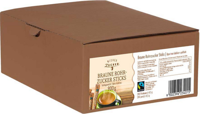Wiener Zucker Fairtrade Brauner Rohrzucker Zuckersticks 200 x 4,5 g - Bild 1