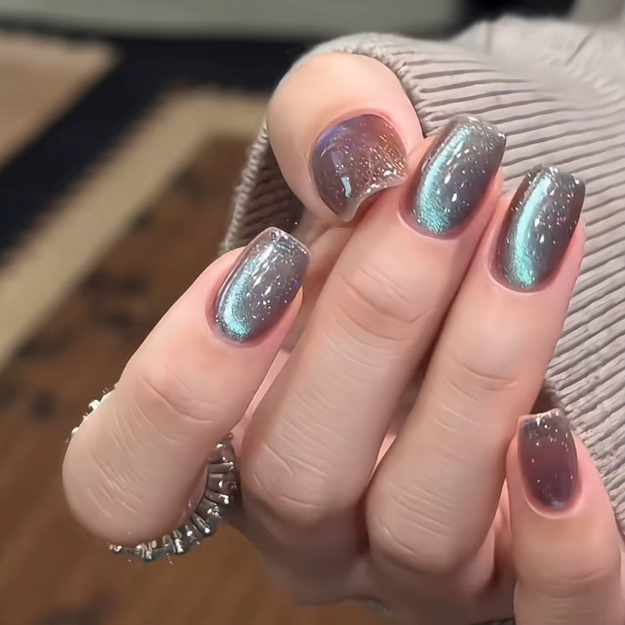 MIANEL Katzenaugen-Gel-Nagellack, Porzellanweiß, schimmernd - Bild 6