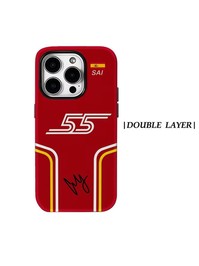Robuste C-Carlos S-Sainz Handyhülle für iPhone 17 16 15 14 13 Pro Max Plus mit Magnetfunktion und doppelschichtigem Schutz in Rot - Bild 6