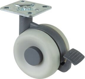 BS Kunststoff Doppelrolle F363.060 Grau mit Raddurchmesser 60 mm und Schraubbefestigung - Bild 1