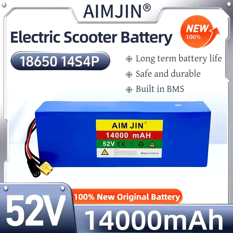 Aimjin 52V Lithium-Akku 14S4P 14Ah mit BMS für Balance-Car, Fahrrad, Roller und Dreirad, Blau - Bild 4