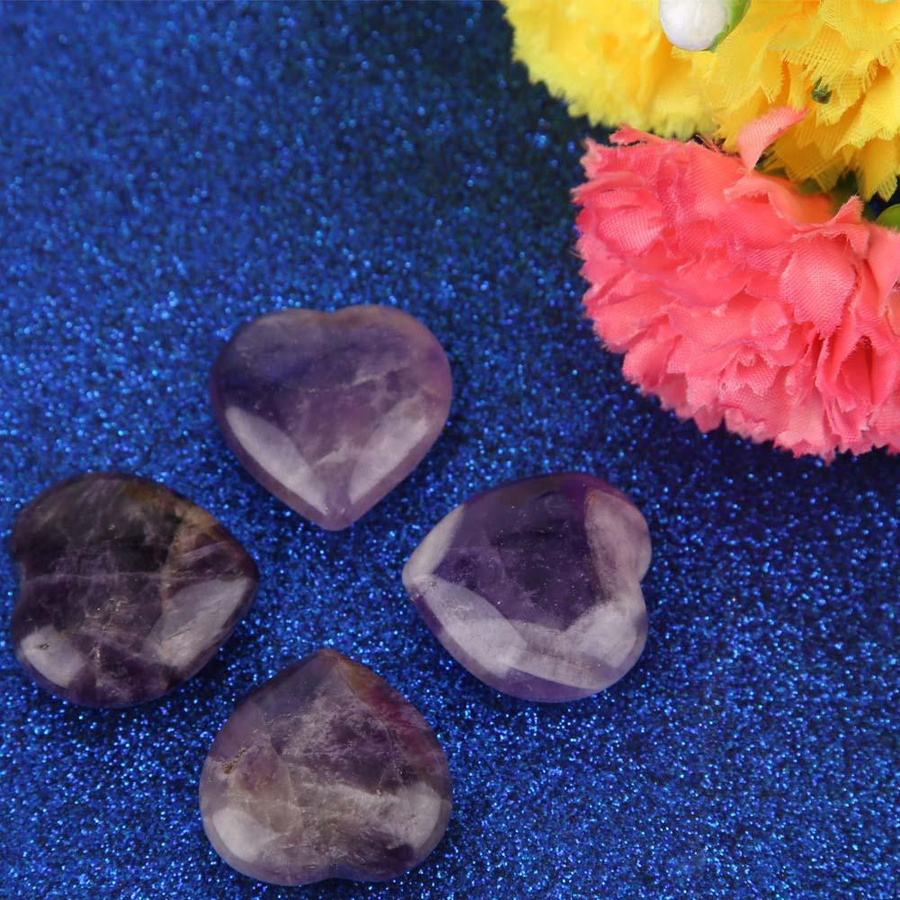 Shoemst Amethyst Naturkristall in Herzform, lila Edelstein für deine Heimdeko - Bild 3