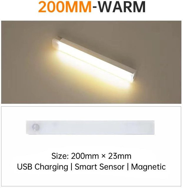 YJMP Super Lighting LED Nachtlicht mit Bewegungssensor, USB aufladbar, ultraflach und kabellos, Farbe: Weiß, Breite: 50 cm - Bild 1