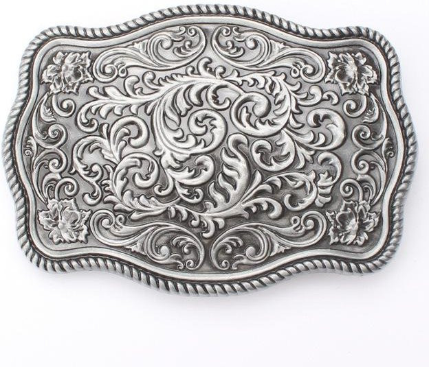 Binchi Keji Travel Gürtelschnalle, Bronze-Silber, botanisches Muster, Damen - Bild 1