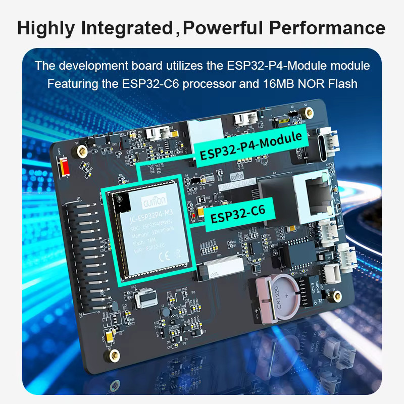 GUITION ESP32P4 und ESP32-C6 Entwicklungsboard mit 7,0 Zoll IPS kapazitivem Touch-Display, Kamera und Gehäuse in Schwarz - Bild 2