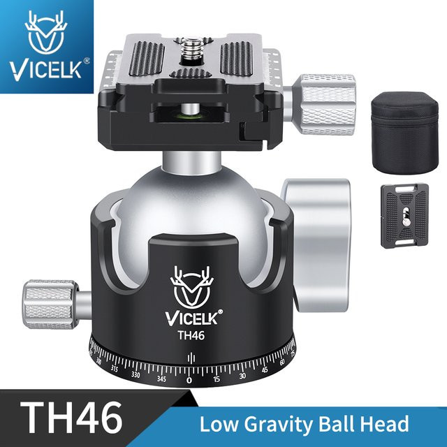 VICELK Panorama-CNC-Kugelkopf mit 46-mm-Kugel und geringer Schwerkraft für Stativ und Kamera, Belastbarkeit 25 kg - Bild 1