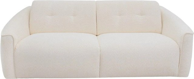 Asufa Schlafsofa in Weiß mit Bouclé-Stoff und Memory-Schaum, Breite: 208 cm - Bild 1