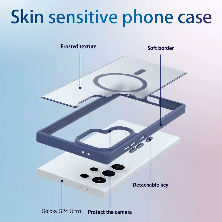 Transparente matte Magnet-Schutzhülle für Samsung Galaxy S26 S25 S24 S23 S22 S21 Ultra Plus in Weiß - Bild 2