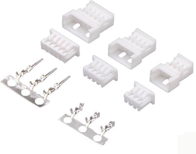 Micro JST 1,25 mm Draht-zu-Draht-Steckverbinder-Kit mit männlichen und weiblichen Gehäusen und Anschlüssen in Weiß für Elektronikprojekte - Bild 1