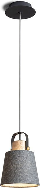 Rendl Pendelleuchte Choupette LED Schwarzgrau mit Textil und Holz - Bild 1