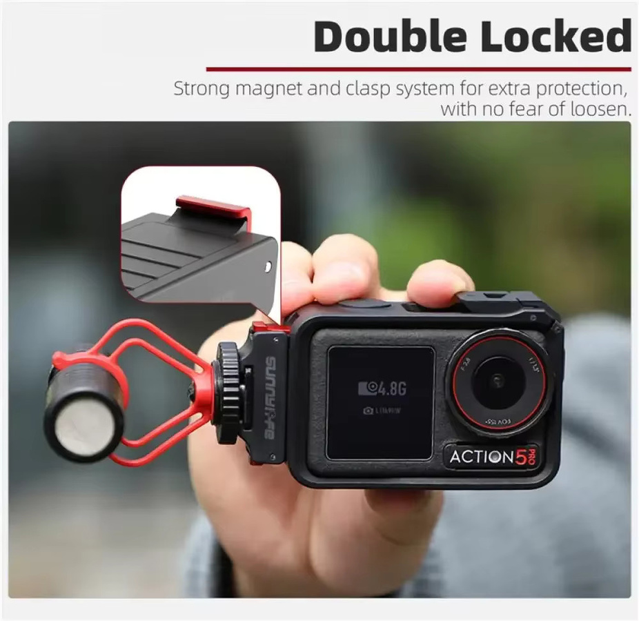Magnetischer Schnellwechsel-Kaltplatten-Erweiterungsadapter für DJI Osmo 360 NANO, Action 5 Pro, Action 4 und Action 3 in Schwarz - Bild 4