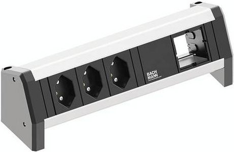 Bachmann Steckdosenleiste 902.008 ohne Schalter Schwarz Aluminium mit CH-Stecker - Bild 1