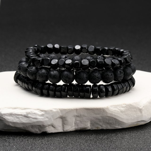 SANSWL Armband, Holz, Perle, Schwarz, Herren - Bild 1