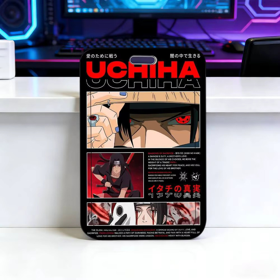Naruto Itachi Uchiha Lanyard mit transparentem Ausweishalter und Kartenhülle aus Kunststoff, Multicolor - Bild 5