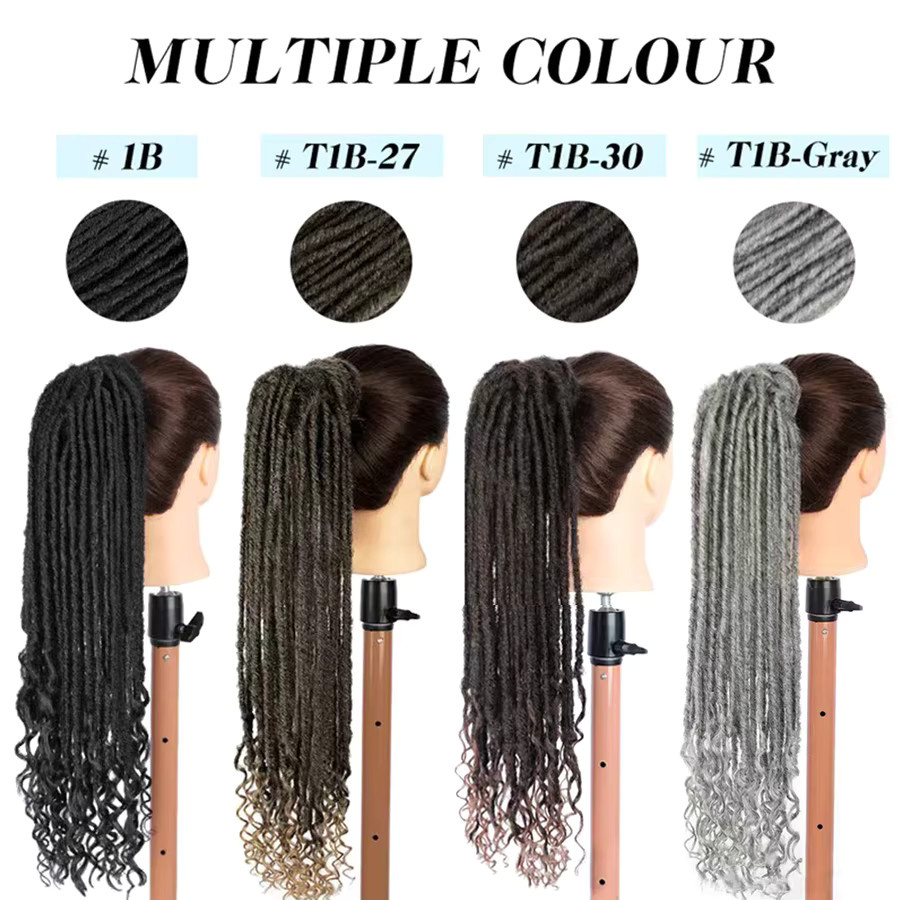 URmeili Clip-in Dreadlock-Ponytail-Extensions Faux Locs, Damen - Bild 5