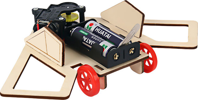 GUEN DIY Hindernisvermeidungs-Roboter, Wissenschaftsexperiment, Holz, multicolour - Bild 1