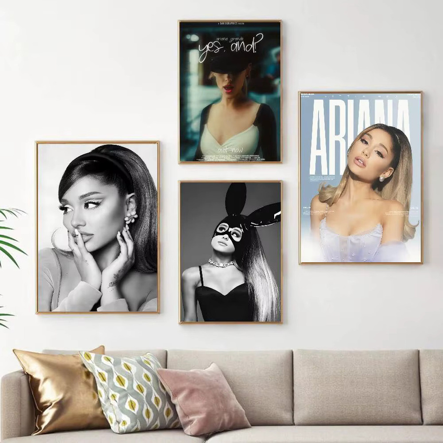 A-Ariana Hot Singer Grande Film-Poster als Retro-Aufkleber aus Kraftpapier für deine Wanddekoration in Mehrfarben - Bild 2