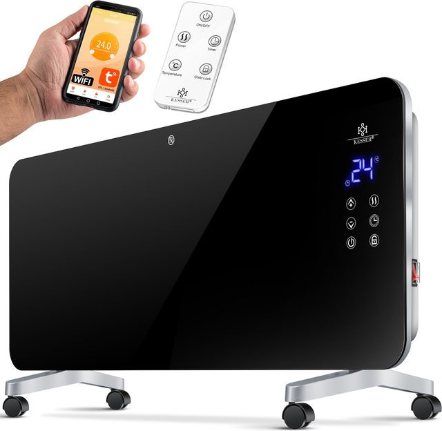 KESSER Elektro-Glasheizung Konvektor mit Touch-Display in Schwarz - Bild 1