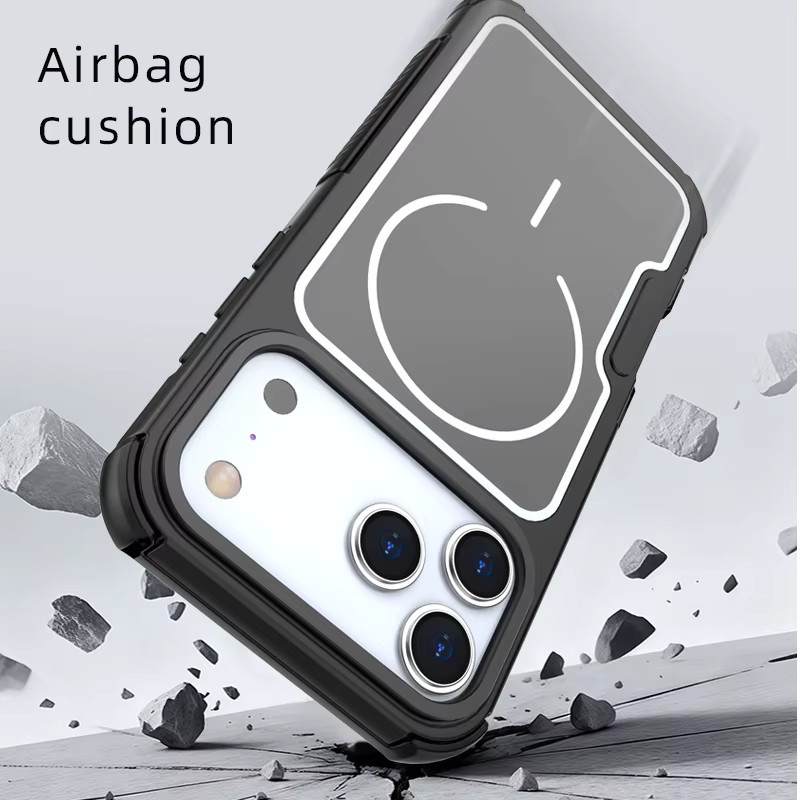 MagSafe Magnetische iPhone 17 Pro Max Handyhülle mit abnehmbarer Rückplatte und Metall-Objektivring in Blau - Bild 4